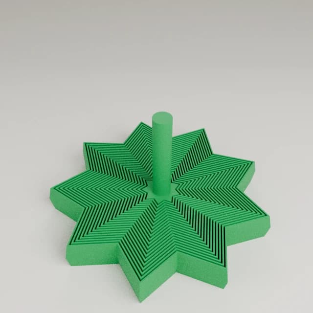 Amazing star fidget, 3D printed in Green