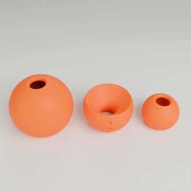 Articulated Snowman Fidget, 3D printed in Orange