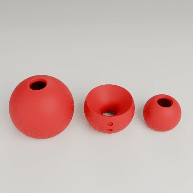 Articulated Snowman Fidget, 3D printed in Texas Red