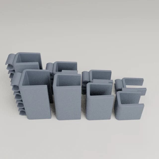 Desk Cable Clip Organizer, 3D printed in Steel