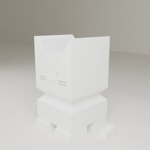 Cali Cat Pencil Holder / Desk Organizer, 3D printed in White