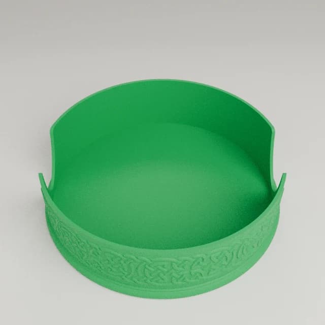 Celtic Coaster and Holder, 3D printed in Green