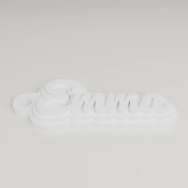 Customizable name keychain / tag, 3D printed in White
