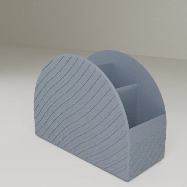 Desk Organizer Remote Control Holder, 3D printed in Steel