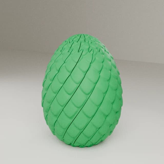 Dragon Egg Twist Fidget, 3D printed in Green