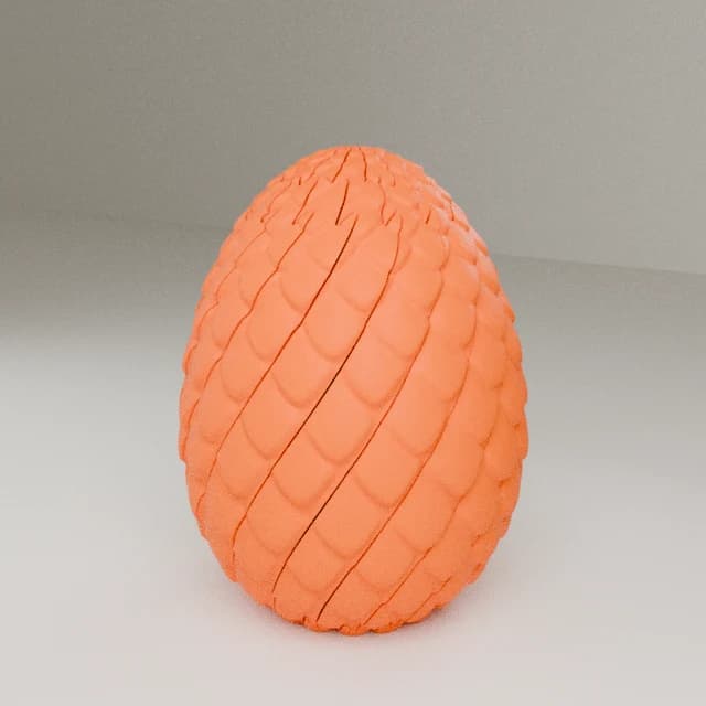 Dragon Egg Twist Fidget, 3D printed in Orange