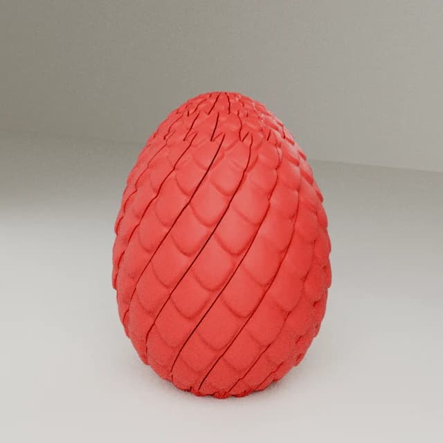 Dragon Egg Twist Fidget, 3D printed in Texas Red