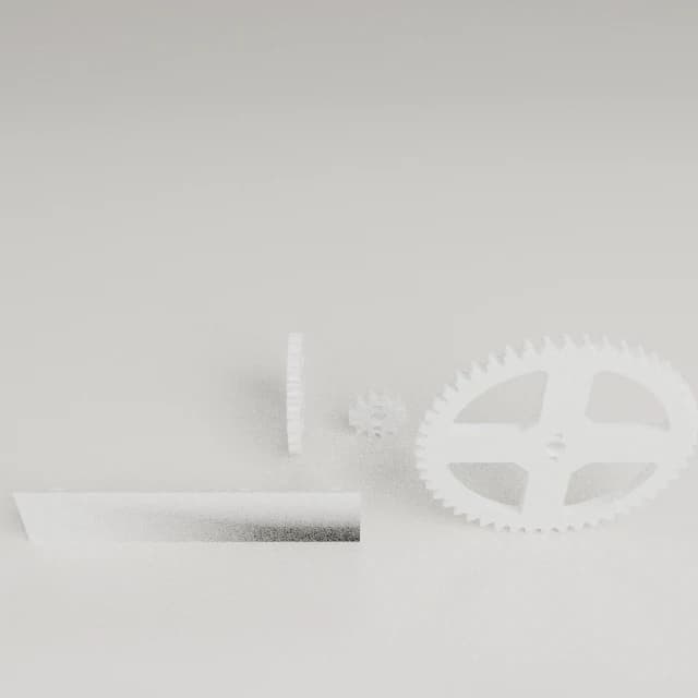Educational 4:1 Gear Ratio Example, 3D printed in White