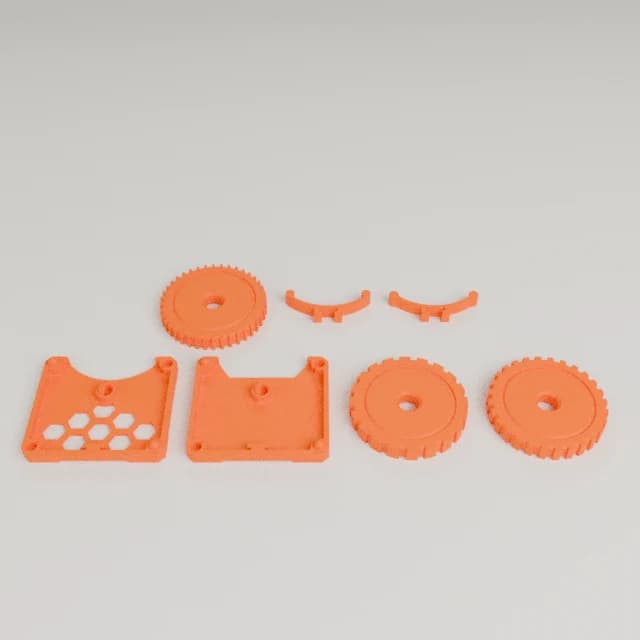 Fidget Clicking Wheel 2.0, 3D printed in Orange