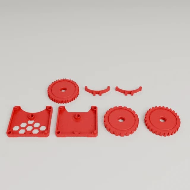 Fidget Clicking Wheel 2.0, 3D printed in Texas Red