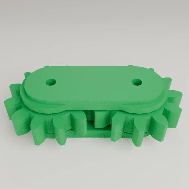 Fidget gears, 3D printed in Green