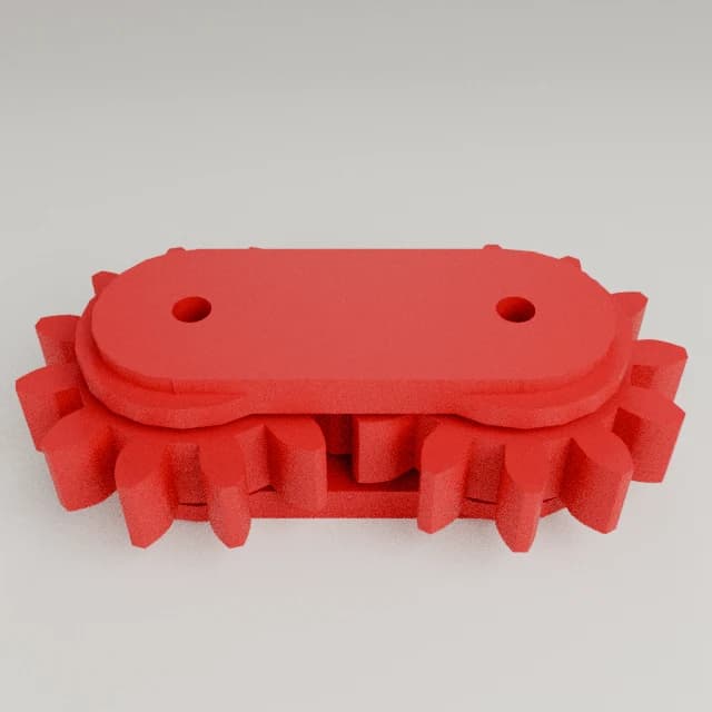 Fidget gears, 3D printed in Texas Red