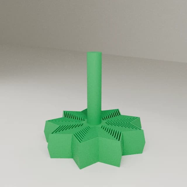 fidget star, 3D printed in Green