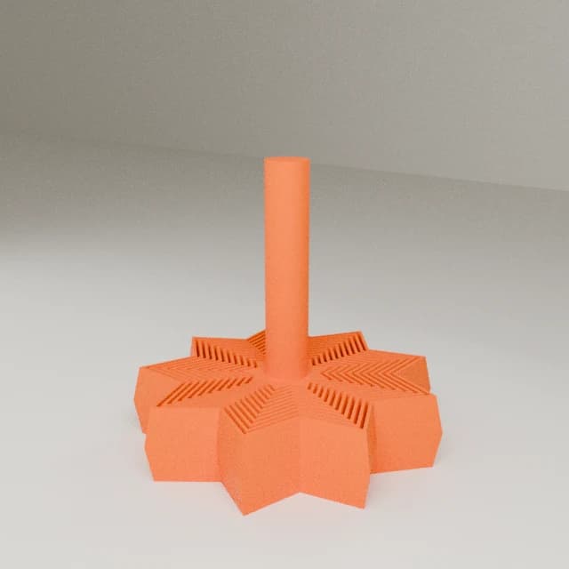 fidget star, 3D printed in Orange
