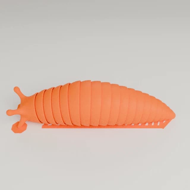 Flex Slug, 3D printed in Orange