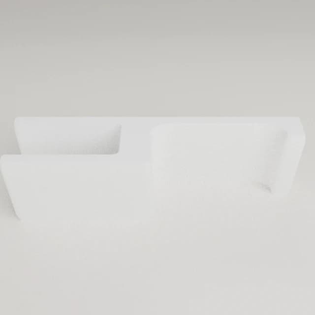 Under-Desk Headphone Hook for Thin Desks, 3D printed in White