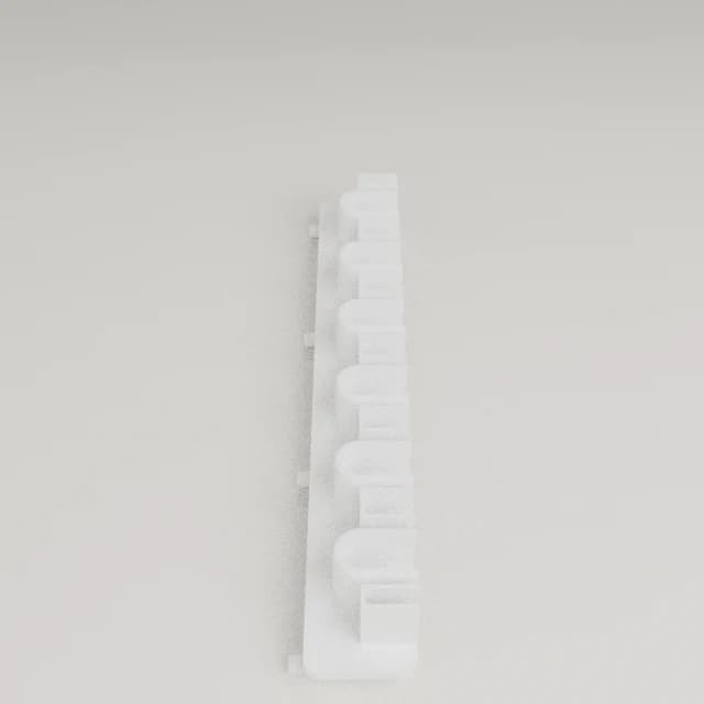 Pegboard Alligator Clip Cable Organizer, 3D printed in White