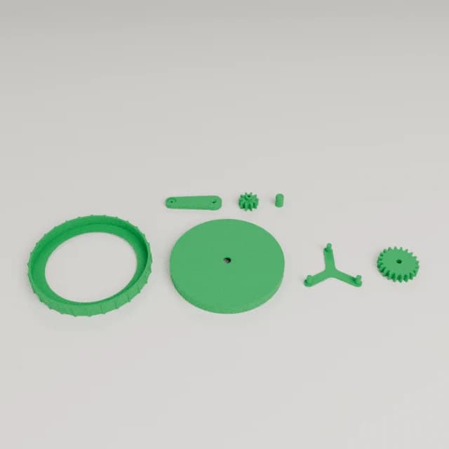 Planetary Gearbox fidget/model, 3D printed in Green