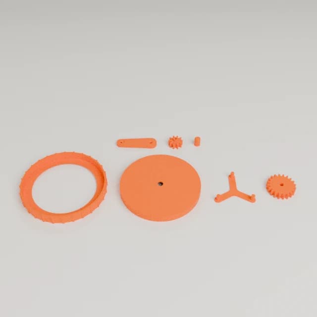 Planetary Gearbox fidget/model, 3D printed in Orange
