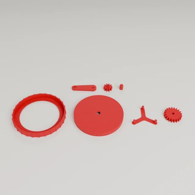 Planetary Gearbox fidget/model, 3D printed in Texas Red