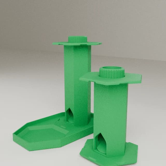 Roll-Up Dice Box and Tower, 3D printed in Green