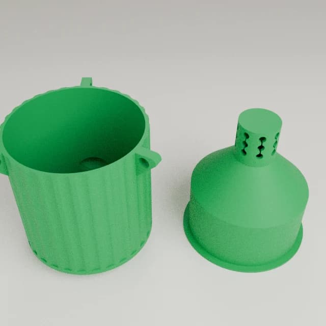 Self-Watering Planter, 3D printed in Green