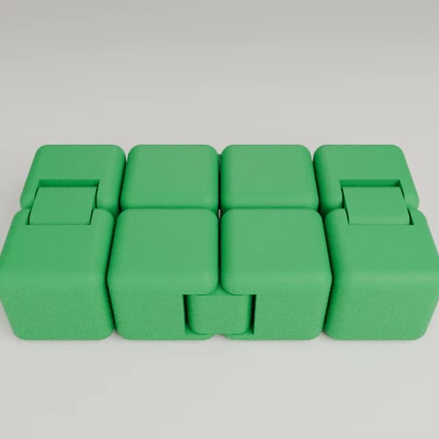 Yet Another Fidget Infinity Cube v2, 3D printed in Green