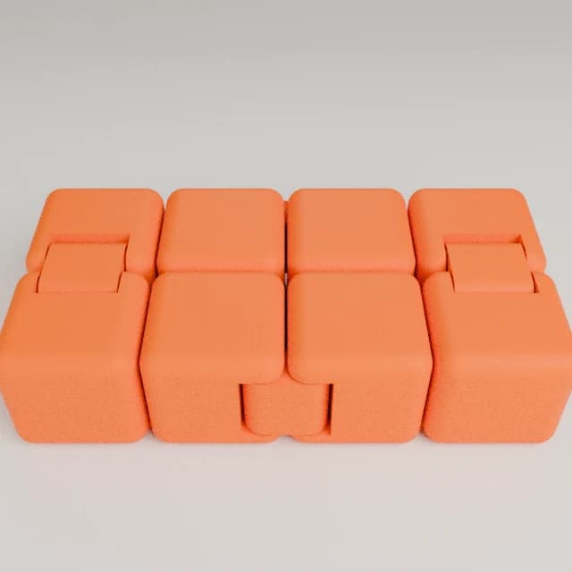 Yet Another Fidget Infinity Cube v2, 3D printed in Orange