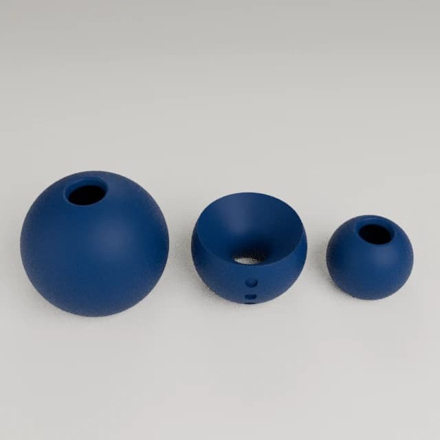 Articulated Snowman Fidget, 3D printed in Navy