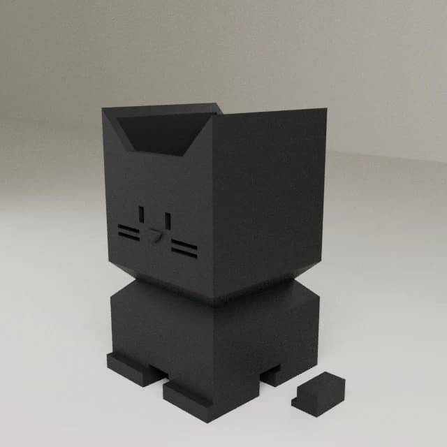 Cali Cat Pencil Holder / Desk Organizer, 3D printed in Carbon
