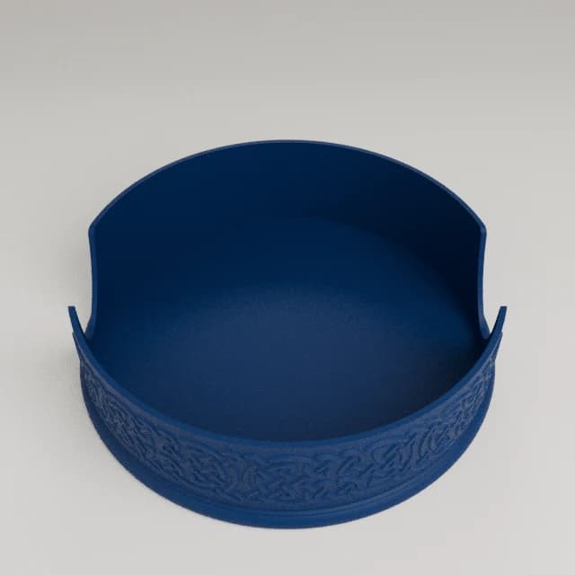 Celtic Coaster and Holder, 3D printed in Navy