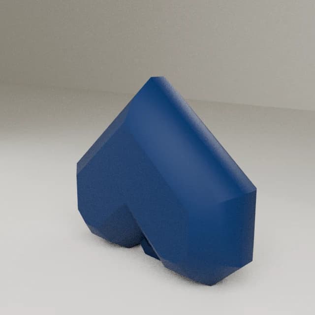 Low poly heart keychain, 3D printed in Navy