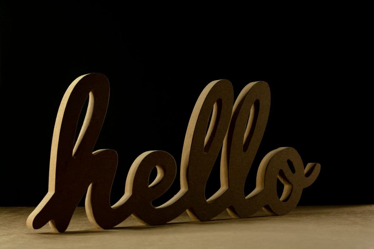 Custom 3D name sign in standing script lettering