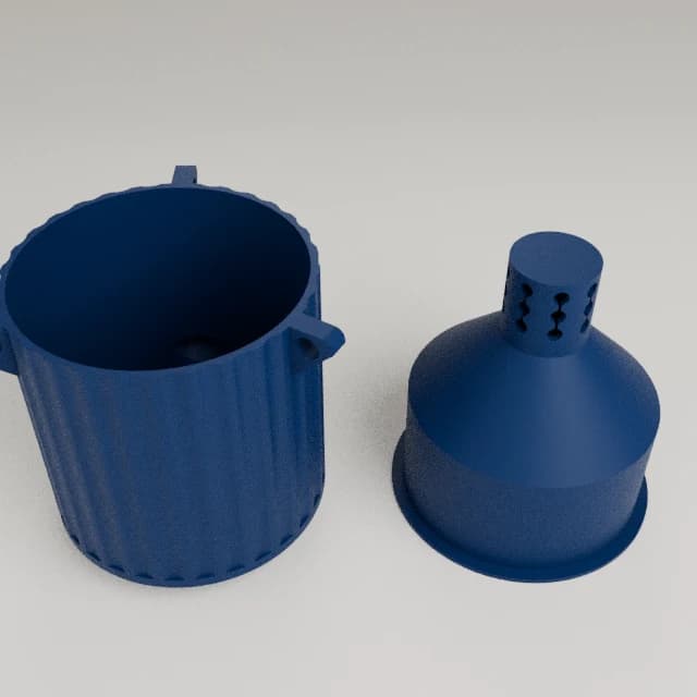 Self-Watering Planter, 3D printed in Navy