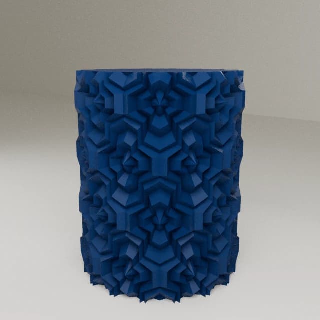 Tetrahex Ripple Vase, 3D printed in Navy