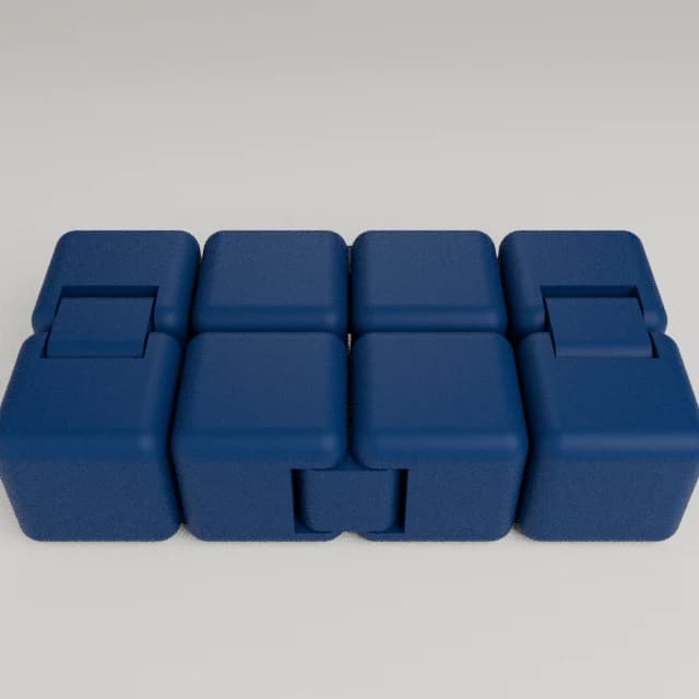 Yet Another Fidget Infinity Cube v2, 3D printed in Navy